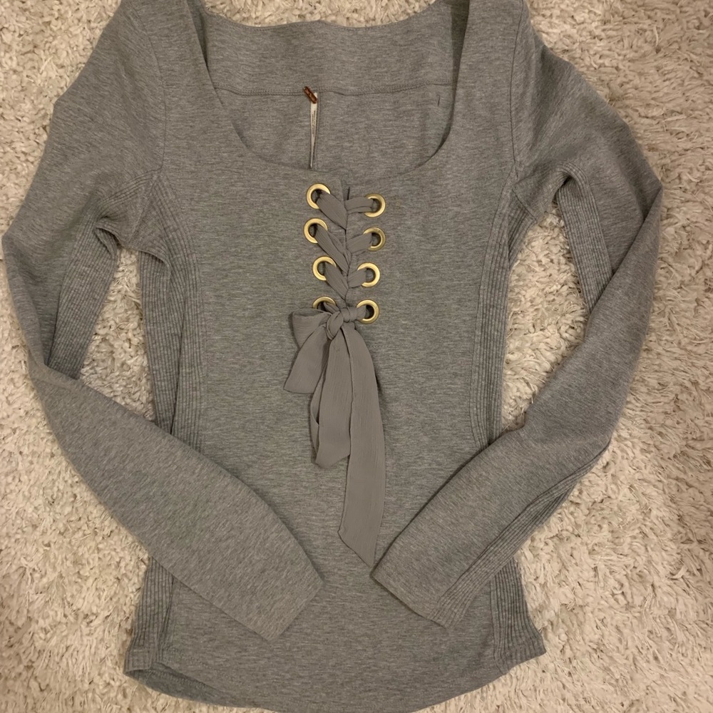 Free people tie front shirt
